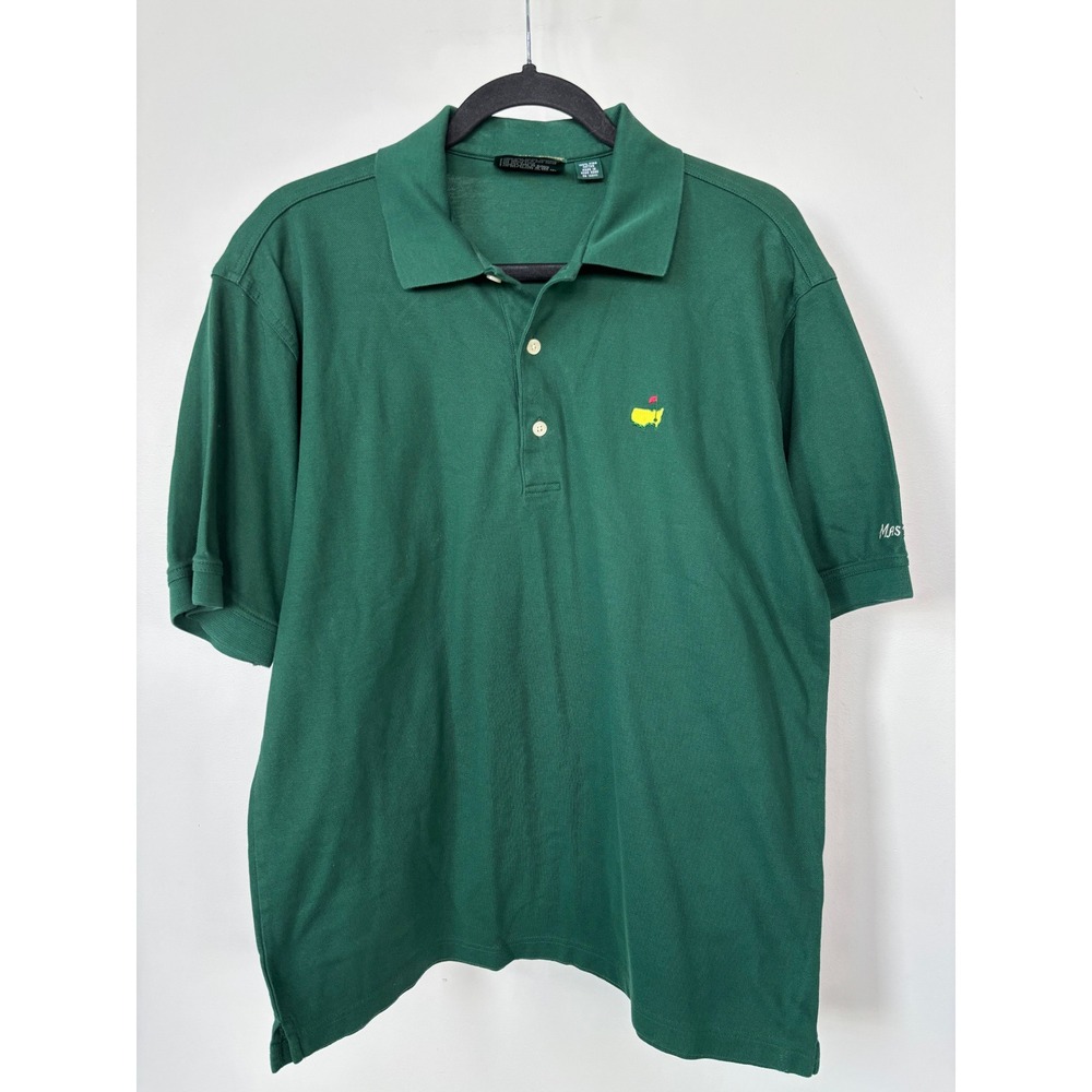 Masters Collection Green Pima Cotton Polo Shirt Mens Medium Vintage Golf Logo